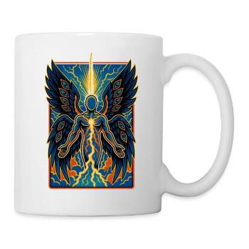 Elektrisches geflügeltes Auge Engel Mensch Illustration - Tasse - Weiß - Rechts