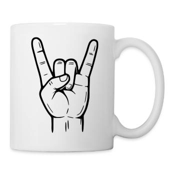 Rock Hand Sign – Metal Horns Symbol - Mug - white - Right