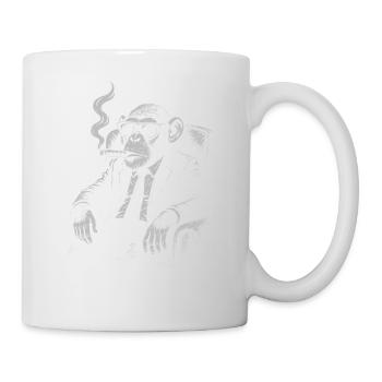 Zigarrenaffe im Anzug - Tasse - Weiß - Rechts