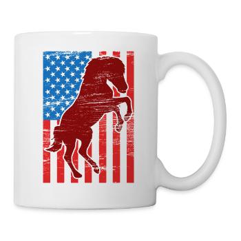 Chevauchement du drapeau américain - Mug blanc - blanc - Droite