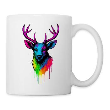 Rainbow Deer Neon Splash - Mug - white - Right