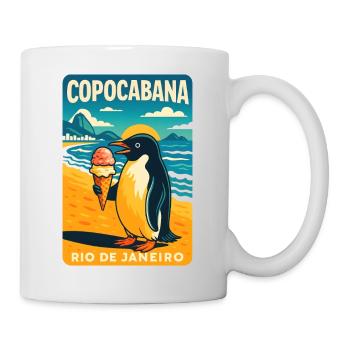 Copocabana Pinguin Rio Poster - Tasse - Weiß - Rechts