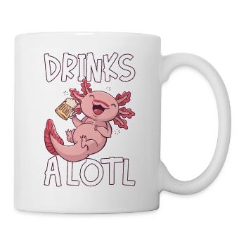 Drinks A Lotl Axolotl Drinks Beer - Mug - white - Right