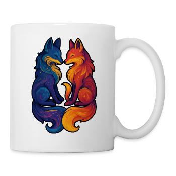 Celestial Foxes | Mythical Twin Goddess - Mug - white - Right