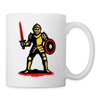 Gelber Ritter mit rotem Schwert - Tasse - Weiß - Rechts