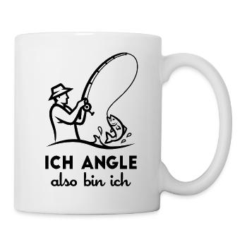 I'm fishing therefore I'm Funny Angler Saying - Mug - white - Right