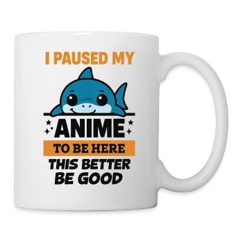 Ich pausierte Anime – Blahaj - Tasse - Weiß - Rechts
