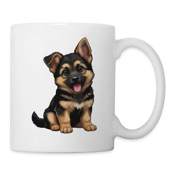 Duitse_Herder_puppy_lief - Tasse - Weiß - Rechts