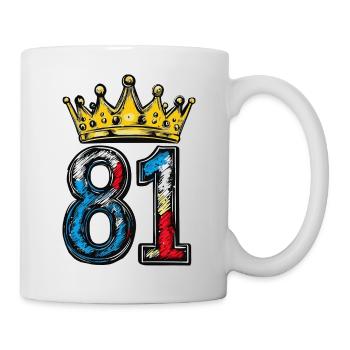 81 Zahl Krone - Tasse - Weiß - Rechts