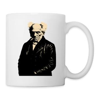 Portrait du philosophe noir Arthur Schopenhauer - Mug blanc - blanc - Droite