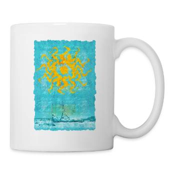 Sonnenwirbel am Strandboot - Tasse - Weiß - Rechts