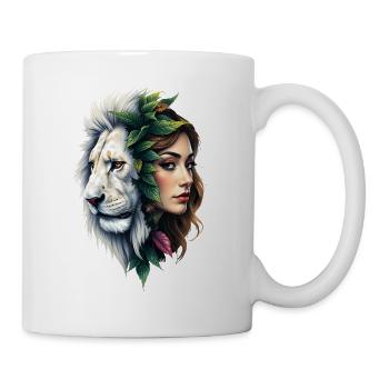 Floral Lion Woman Face - Mug - white - Right