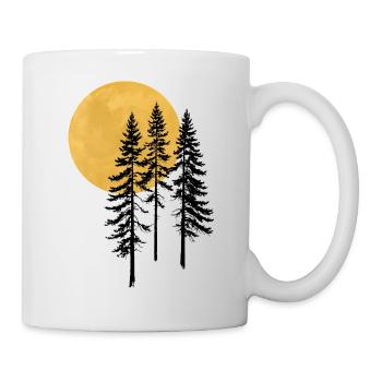 Sunset Pine Silhouette - Tasse - Weiß - Rechts