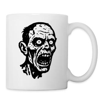 Screaming Zombie Head Print Halloween - Mug - white - Right