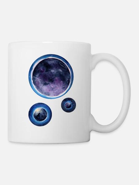 Aquarelle Planétaire Bleu Violet - Mug blanc - blanc
