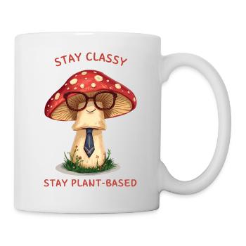 Stay Classy – Nostalgic Mushroom Design - Tasse - Weiß - Rechts