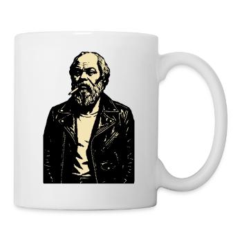 Socrate Grèce antique Philosophe Noir Portrait - Mug blanc - blanc - Droite