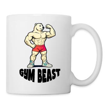 Muskelbär Powerpose Cartoon - Tasse - Weiß - Rechts