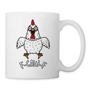 F-CAW-F Chicken Hen Rooster Meme Funny Rooster fcawf - Mug - white - Right