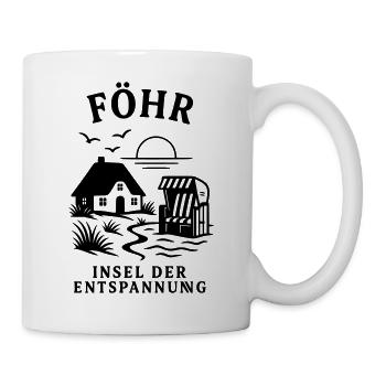 Föhr Insel der Entspannung Nordsee - Tasse - Weiß - Rechts