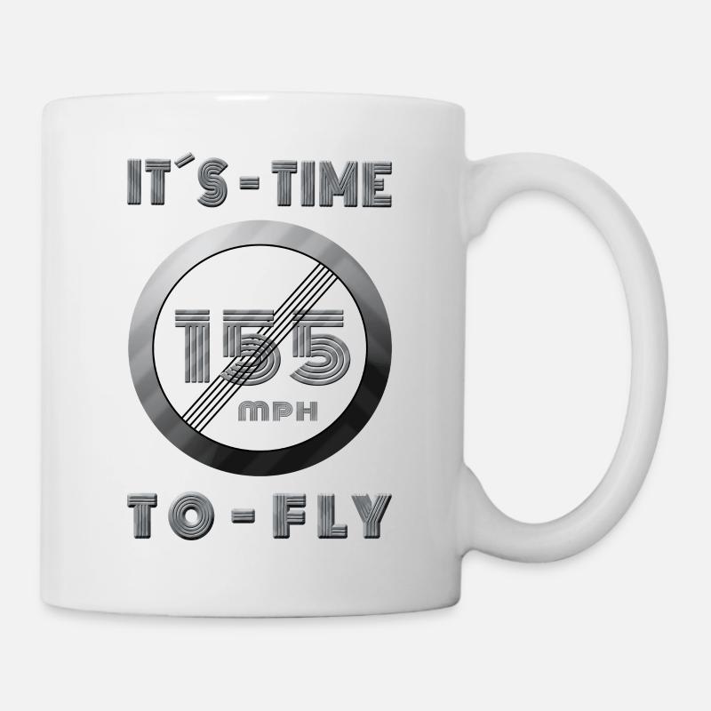 Temps de course 155 mph Design rétro - Mug blanc - blanc