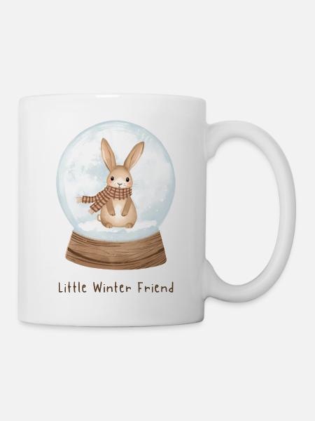 Snow Globe Bunny – Little Winter Friend - Tasse - Weiß