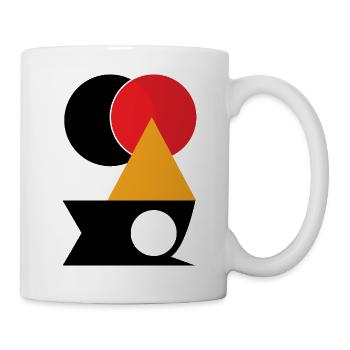 Red circle on golden triangle - Mug - white - Right