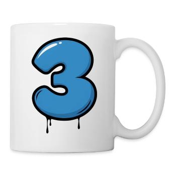 Dreier Tropfen Neon Blau - Tasse - Weiß - Rechts