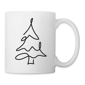 Croquis d’arbre de Noël – Motif de Noël - Mug blanc - blanc - Droite