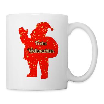 Santa Claus Red Merry Christmas Text - Mug - white - Right