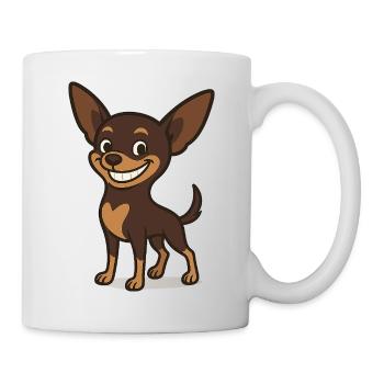 Chien de dessin animé Chihuahua souriant - Mug blanc - blanc - Droite