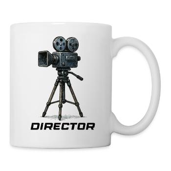 Appareil photo argentique vintage sur trépied - Mug blanc - blanc - Droite