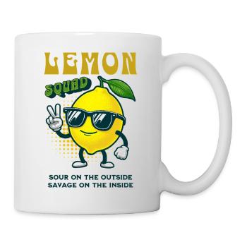 Lemon Squad Sour On The Inside Zitronen Frucht - Tasse - Weiß - Rechts