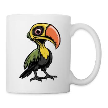 Toucan oiseau Halloween bande dessinée drôle - Mug blanc - blanc - Droite
