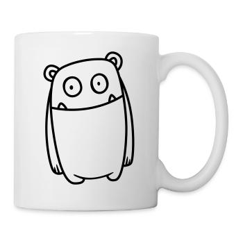 Monster Fröhlich – Lustiges Kawaii Comic Design - Tasse - Weiß - Rechts