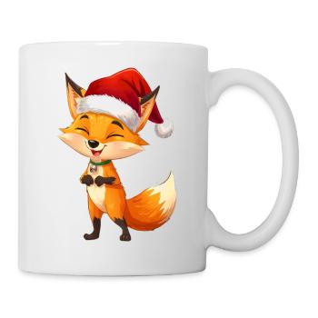 Fuchs mit Santa Hut - Tasse - Weiß - Rechts