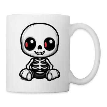 Skelett Niedlich Halloween Comic - Tasse - Weiß - Rechts