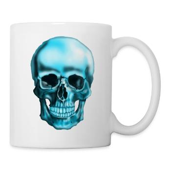 Blue skull neon print - Mug - white - Right