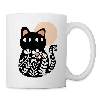 Cat in bloom - Tasse - Weiß - Rechts