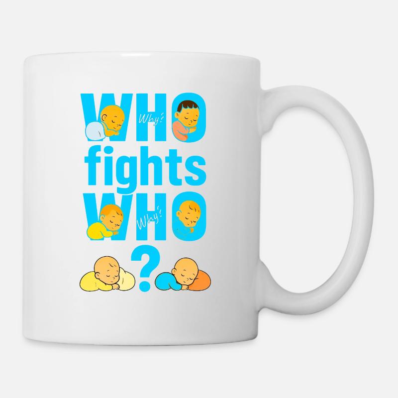 Qui se bat, qui, pourquoi - Mug blanc - blanc