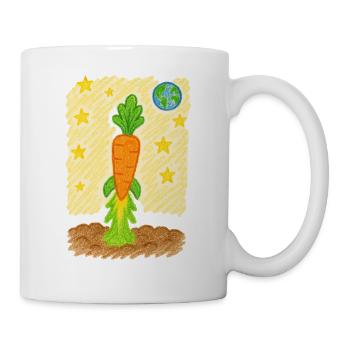 Karottenrakete zum Planeten Erde - Tasse - Weiß - Rechts