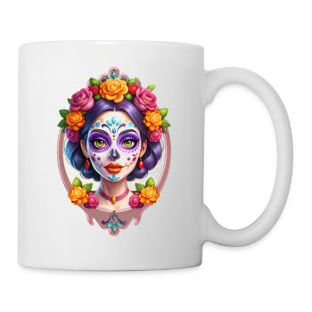 Tête de mort mexicaine Dia de Muertos Sugar skull - Mug blanc - blanc - Droite