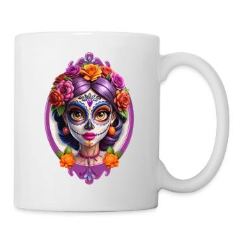 Tête de mort mexicaine Dia de Muertos Sugar skull - Mug blanc - blanc - Droite