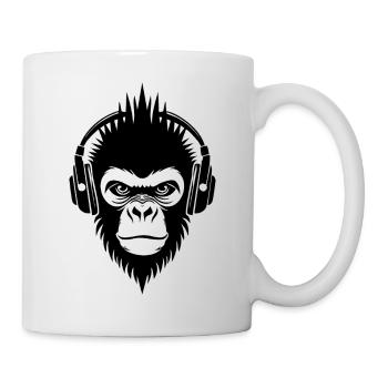 Basse et forte tête de singe Punk Beat chemise - Mug blanc - blanc - Droite