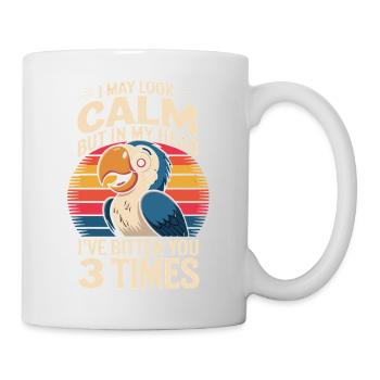 Perroquet disant que j’ai peut-être l’air calme mais dans ma tête - Mug blanc - blanc - Droite