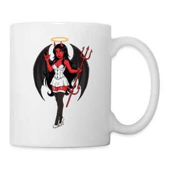 Devil Angel with Halo and Staff - Mug - white - Right