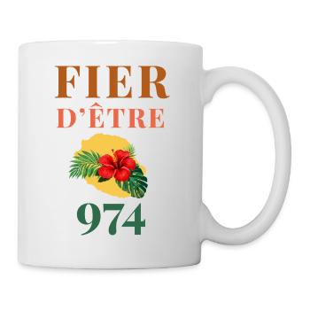 Fier d'être 974 Réunion - Mug blanc - blanc - Droite