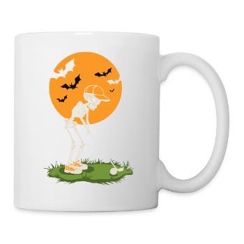 Skeleton Golf bei Mondschein - Tasse - Weiß - Rechts