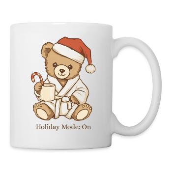 Vintage Teddy Holiday Fashion On Christmas - Mug - white - Right