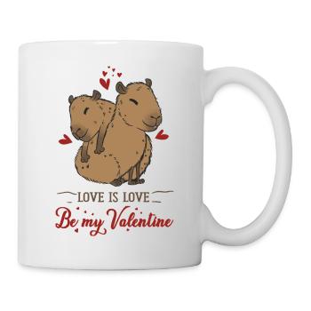 Motif d’amour avec deux bébés capybara - Mug blanc - blanc - Droite